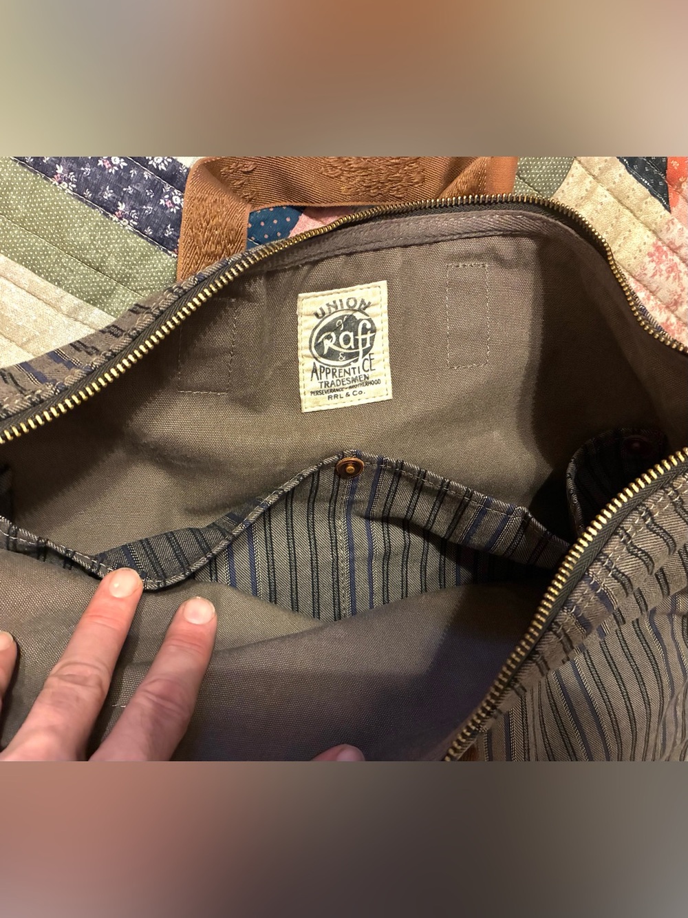 **NWOT** DOUBLE RL RALPH LAUREN RRL LEATHER/ HERRINGBONE TWILL SHOULDER BAG - Picture 11 of 13